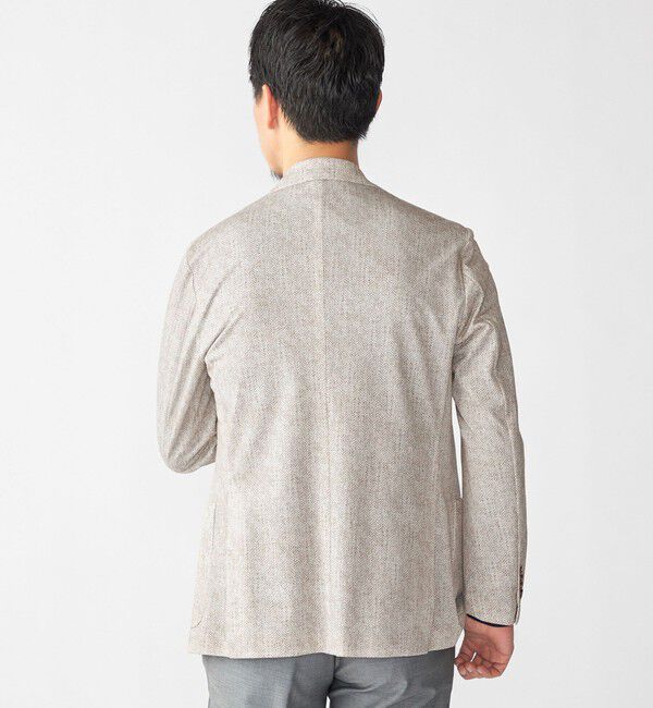 SHIPS「SHIPS: ジャージー ヘリンボーン プリント ライト ジャケット」|テーラードジャケット|