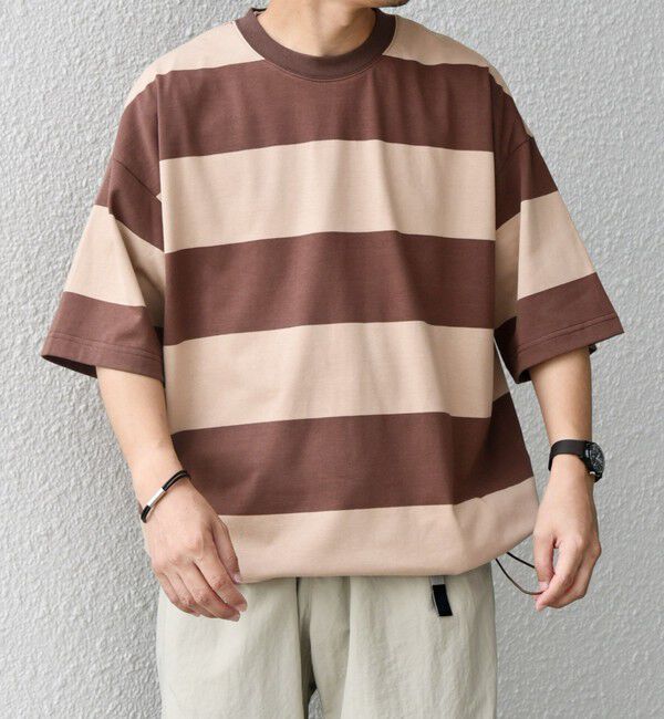 SHIPS any「SHIPS any: ワイド カラー ボーダー スピンドル Tシャツ◇」|Tシャツ・カットソー|