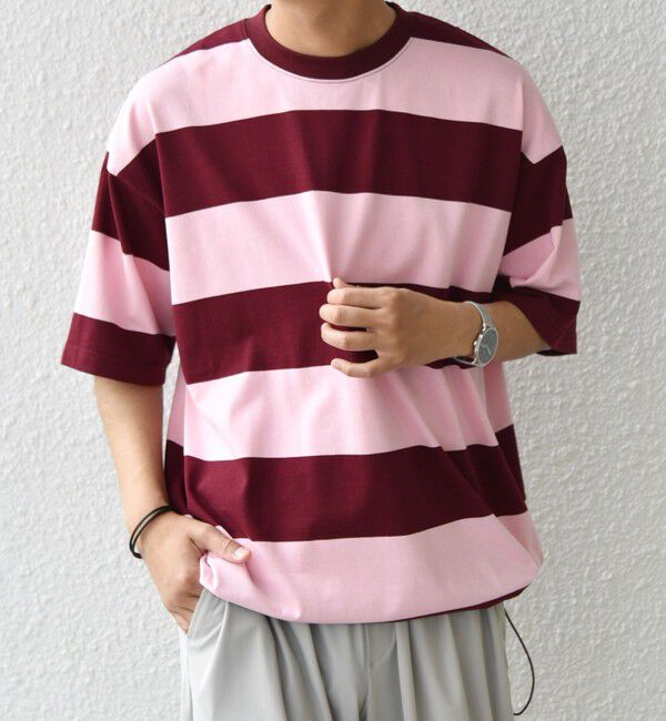 SHIPS any「SHIPS any: ワイド カラー ボーダー スピンドル Tシャツ◇」|Tシャツ・カットソー|