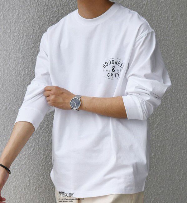 SHIPS any「SHIPS any: SNOOPY コラボ 75th グラフィック プリント Tシャツ(ロンT)◇」|Tシャツ・カットソー|