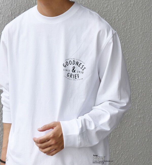 SHIPS any「SHIPS any: SNOOPY コラボ 75th グラフィック プリント Tシャツ(ロンT)◇」|Tシャツ・カットソー|