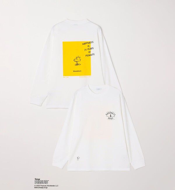 SHIPS any「SHIPS any: SNOOPY コラボ 75th グラフィック プリント Tシャツ(ロンT)◇」|Tシャツ・カットソー|