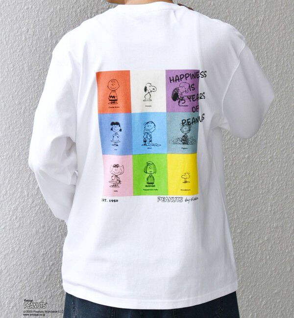 SHIPS any「SHIPS any: SNOOPY コラボ 75th グラフィック プリント Tシャツ(ロンT)◇」|Tシャツ・カットソー|