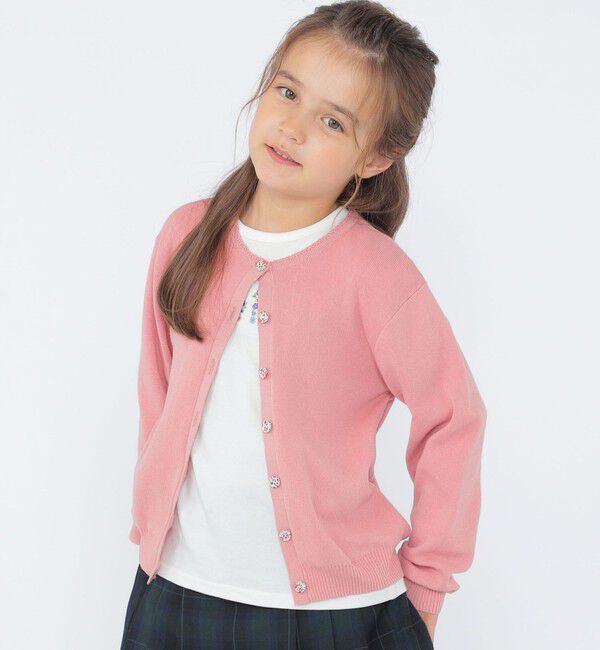 SHIPS KIDS「SHIPS KIDS:100～130cm / リバティ ニット カーディガン」|カーディガン|ピンク