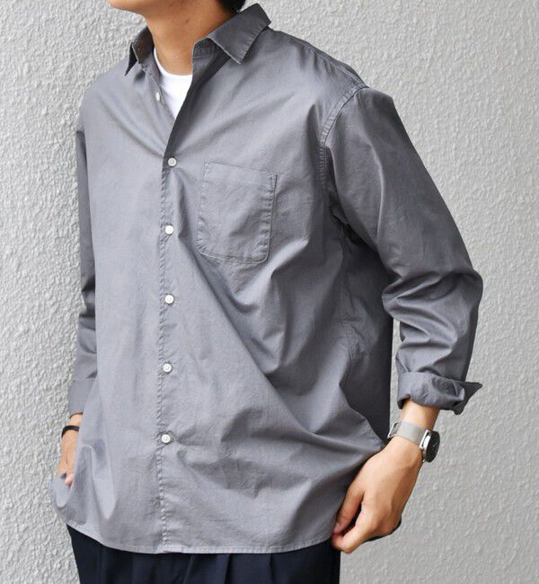 SHIPS any「SHIPS any:〈洗濯機可能〉コットン ガーメントダイ レギュラーカラー シャツ◇」|シャツ・ブラウス|チャコールグレー