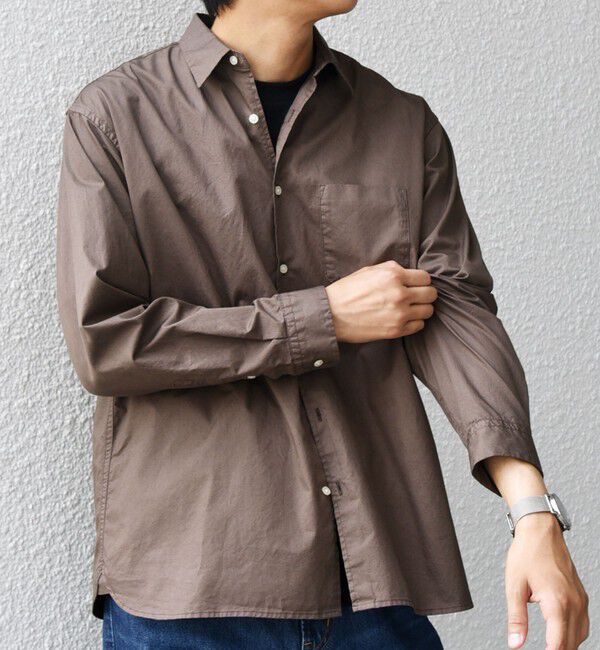 SHIPS any「SHIPS any:〈洗濯機可能〉コットン ガーメントダイ レギュラーカラー シャツ◇」|シャツ・ブラウス|ブラウン