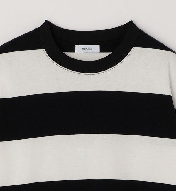 SHIPS any「SHIPS any: ワイド カラー ボーダー スピンドル Tシャツ (ロンT)◇」|Tシャツ・カットソー|