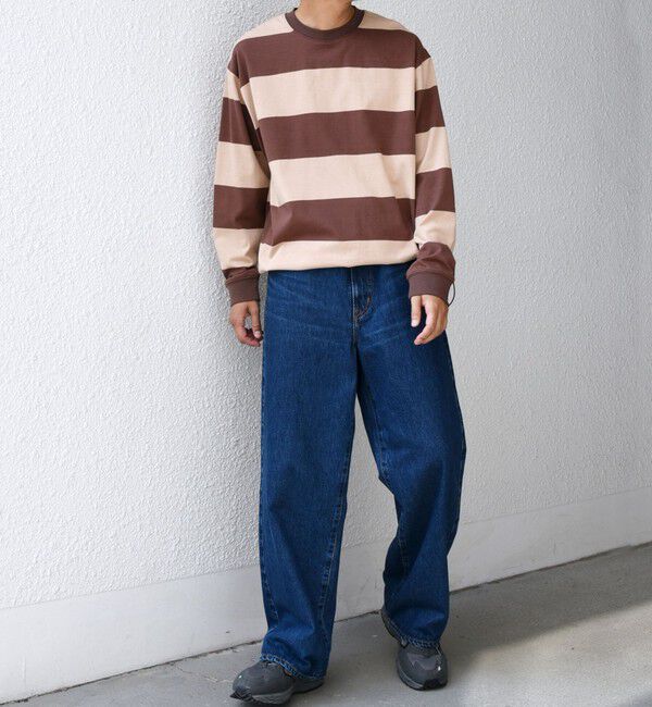 SHIPS any「SHIPS any: ワイド カラー ボーダー スピンドル Tシャツ (ロンT)◇」|Tシャツ・カットソー|