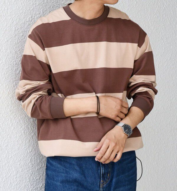 SHIPS any「SHIPS any: ワイド カラー ボーダー スピンドル Tシャツ (ロンT)◇」|Tシャツ・カットソー|