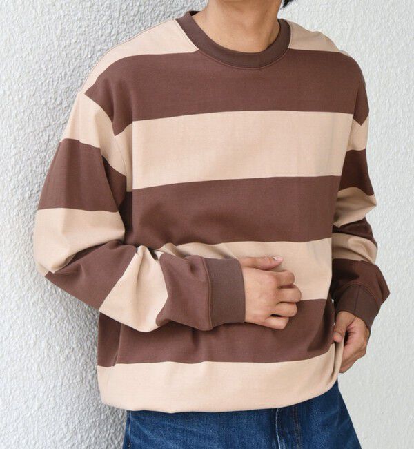 SHIPS any「SHIPS any: ワイド カラー ボーダー スピンドル Tシャツ (ロンT)◇」|Tシャツ・カットソー|