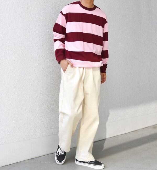 SHIPS any「SHIPS any: ワイド カラー ボーダー スピンドル Tシャツ (ロンT)◇」|Tシャツ・カットソー|