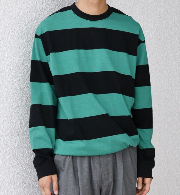 SHIPS any「SHIPS any: ワイド カラー ボーダー スピンドル Tシャツ (ロンT)◇」|Tシャツ・カットソー|