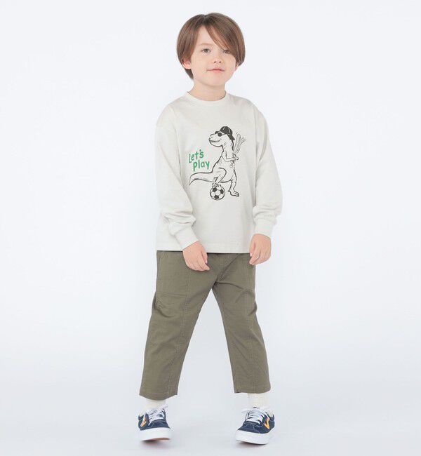 SHIPS KIDS「【SHIPS KIDS別注】ARCH＆LINE:100～130cm / ダイナソー ロングスリーブ Tシャツ」|Tシャツ・カットソー|