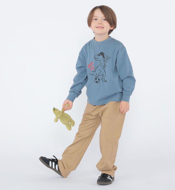 SHIPS KIDS「【SHIPS KIDS別注】ARCH＆LINE:100～130cm / ダイナソー ロングスリーブ Tシャツ」|Tシャツ・カットソー|