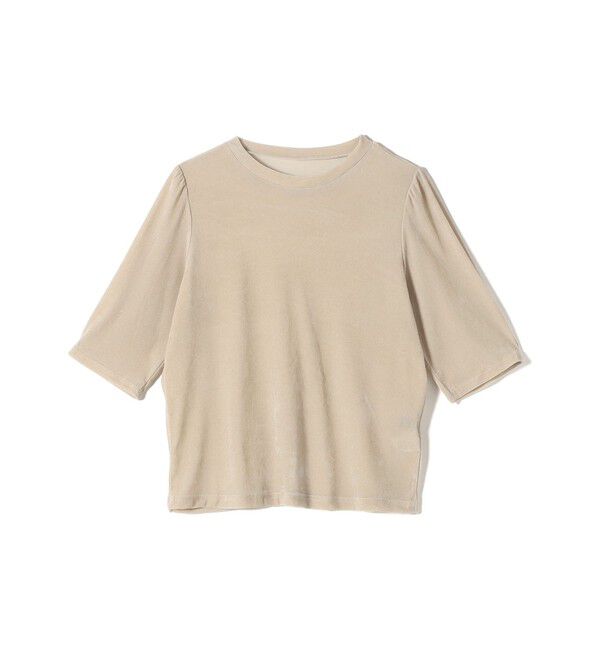 SHIPS Colors 「SHIPS Colors:〈手洗い可能〉フロッキー メッシュ 5分袖 トップス」|Tシャツ・カットソー|ベージュ