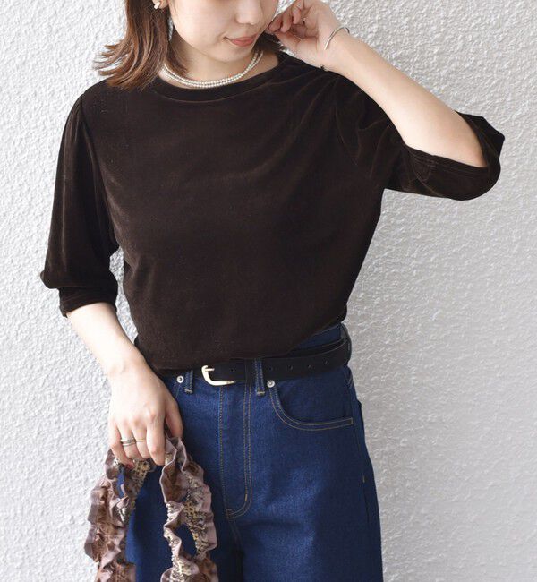 SHIPS Colors 「SHIPS Colors:〈手洗い可能〉フロッキー メッシュ 5分袖 トップス」|Tシャツ・カットソー|