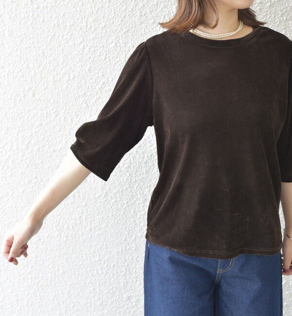 SHIPS Colors 「SHIPS Colors:〈手洗い可能〉フロッキー メッシュ 5分袖 トップス」|Tシャツ・カットソー|