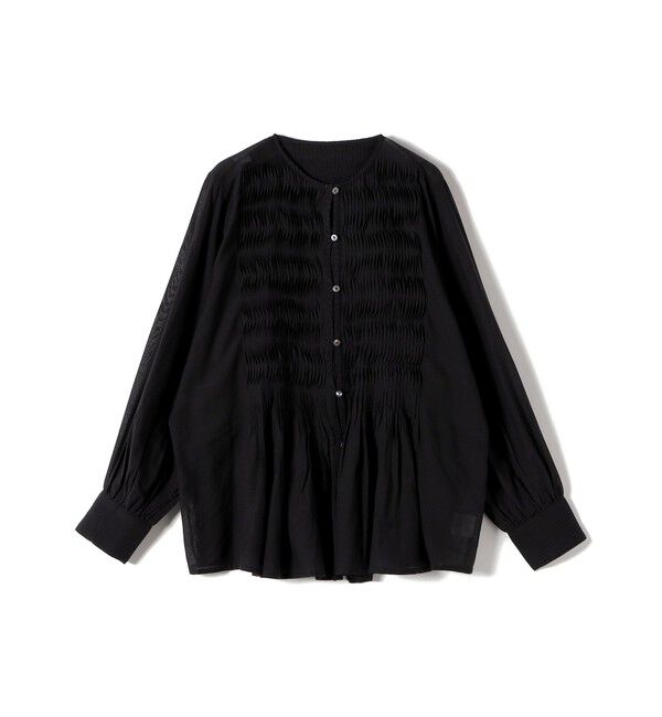 SHIPS for women「Fanaka:〈手洗い可能〉デザインピンタック ブラウス」|シャツ・ブラウス|ブラック