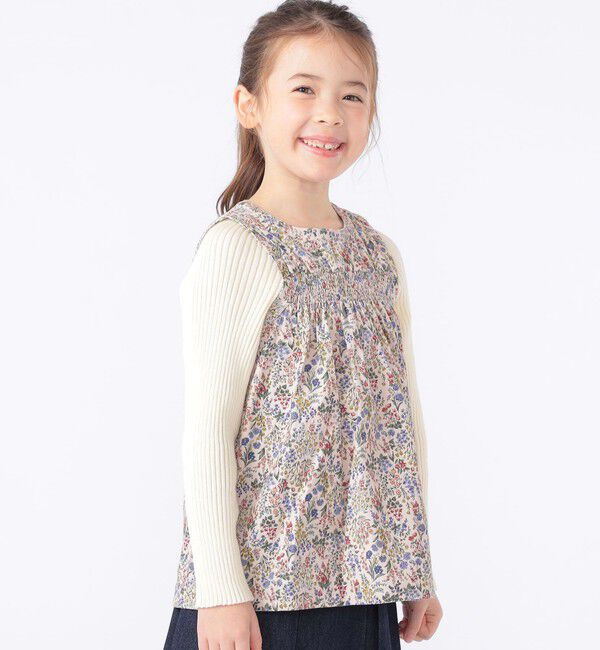 SHIPS KIDS「SHIPS KIDS:100～130cm / コーデュロイ リブ レイヤード トップス」|シャツ・ブラウス|