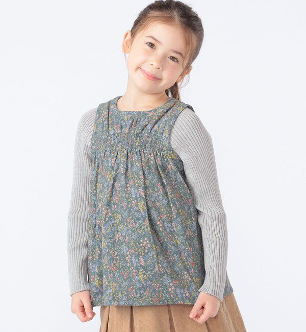 SHIPS KIDS「SHIPS KIDS:100～130cm / コーデュロイ リブ レイヤード トップス」|シャツ・ブラウス|