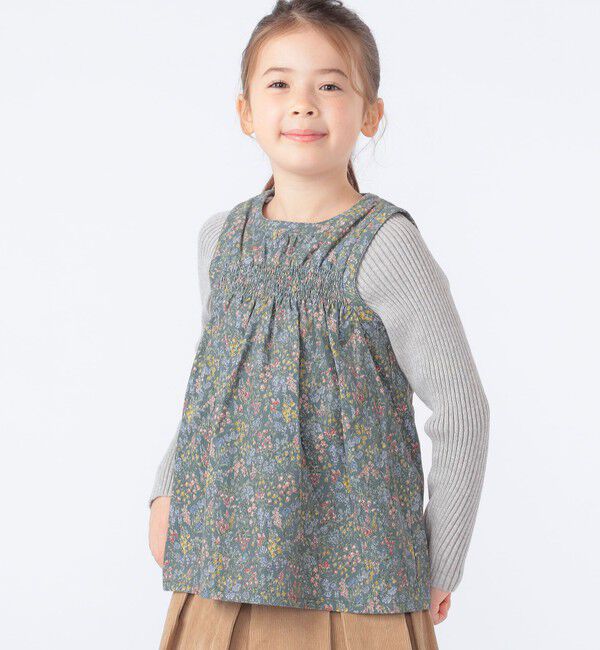 SHIPS KIDS「SHIPS KIDS:100～130cm / コーデュロイ リブ レイヤード トップス」|シャツ・ブラウス|