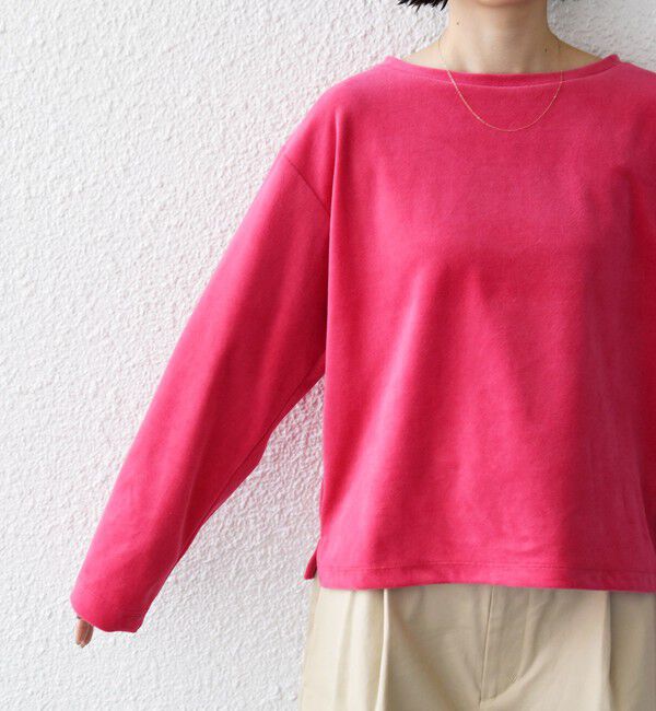 SHIPS for women「〈手洗い可能〉コットン ベロア ボートネック ロング スリーブ プルオーバー」|Tシャツ・カットソー|