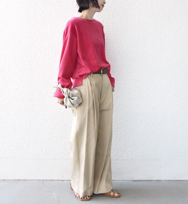 SHIPS for women「〈手洗い可能〉コットン ベロア ボートネック ロング スリーブ プルオーバー」|Tシャツ・カットソー|