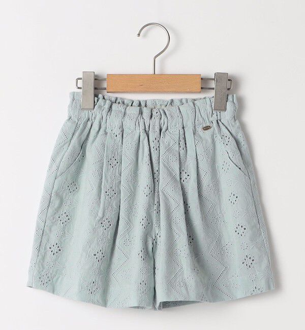 SHIPS KIDS「SHIPS KIDS:140～150cm / レース エンブロイダリー ショート パンツ」|その他|ライトブルー