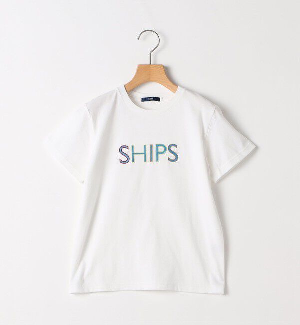 SHIPS KIDS「SHIPS KIDS:80～90cm / SHIPS ロゴ 半袖Tシャツ」|Tシャツ・カットソー|ライトホワイト