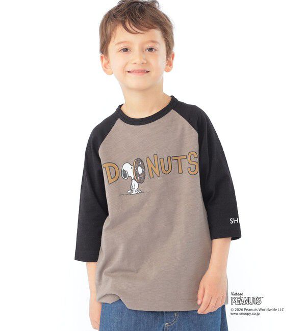 SHIPS KIDS「SHIPS KIDS:100～130cm /PEANUTS スヌーピー フットボール プリント Tシャツ」|Tシャツ・カットソー|