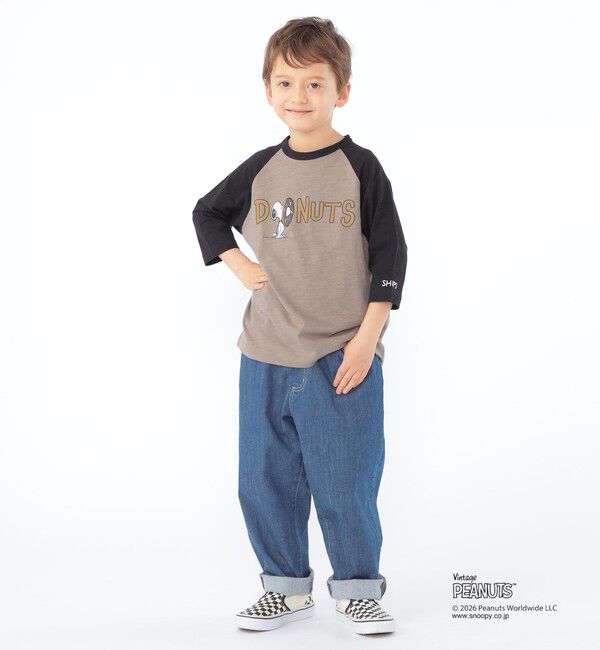 SHIPS KIDS「SHIPS KIDS:100～130cm /PEANUTS スヌーピー フットボール プリント Tシャツ」|Tシャツ・カットソー|