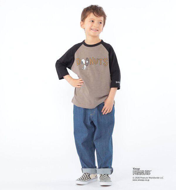 SHIPS KIDS「SHIPS KIDS:100～130cm /PEANUTS スヌーピー フットボール プリント Tシャツ」|Tシャツ・カットソー|