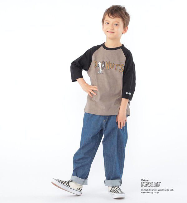 SHIPS KIDS「SHIPS KIDS:100～130cm /PEANUTS スヌーピー フットボール プリント Tシャツ」|Tシャツ・カットソー|
