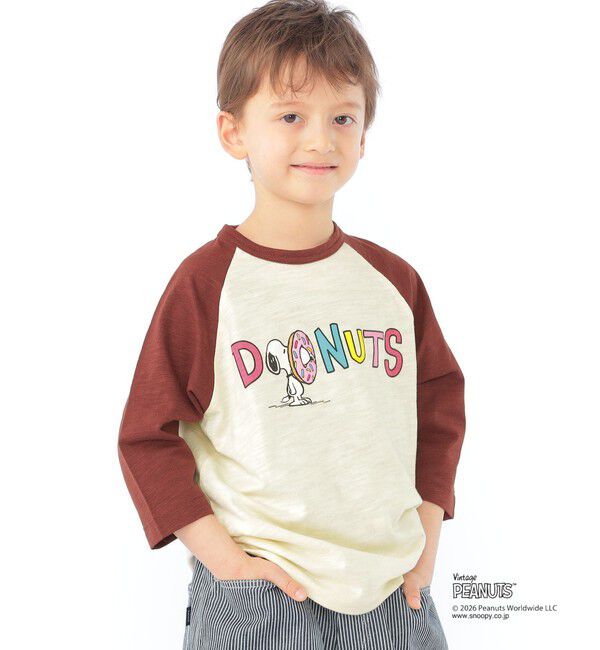 SHIPS KIDS「SHIPS KIDS:100～130cm /PEANUTS スヌーピー フットボール プリント Tシャツ」|Tシャツ・カットソー|エンジ