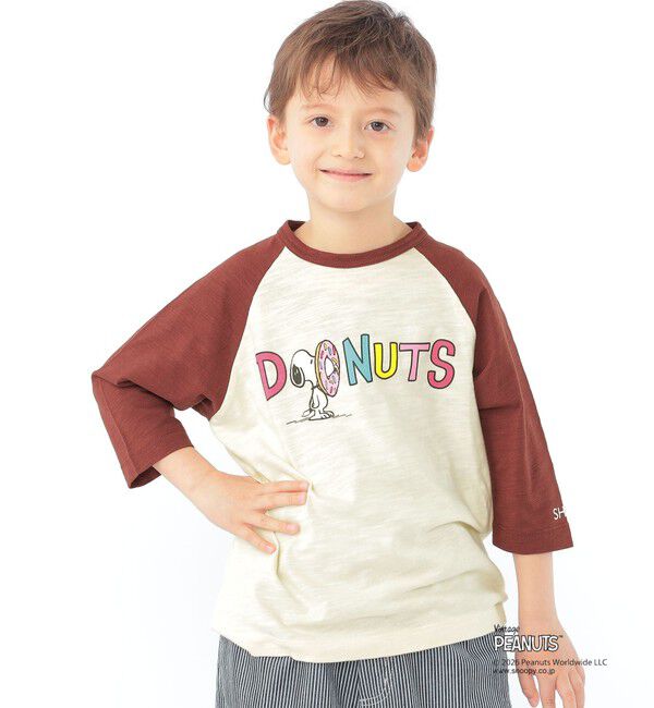 SHIPS KIDS「SHIPS KIDS:100～130cm /PEANUTS スヌーピー フットボール プリント Tシャツ」|Tシャツ・カットソー|