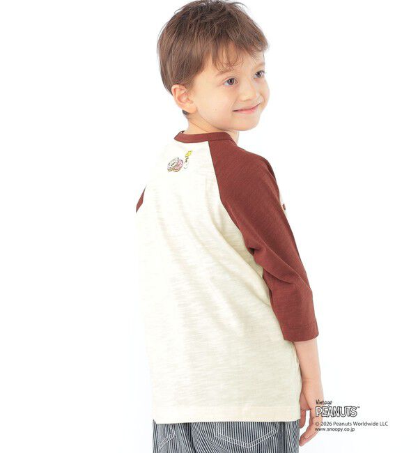 SHIPS KIDS「SHIPS KIDS:100～130cm /PEANUTS スヌーピー フットボール プリント Tシャツ」|Tシャツ・カットソー|