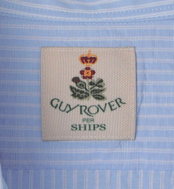 SHIPS「GUY ROVER: コットン リネン ダブル ストライプ ワンピース カラー シャツ」|シャツ・ブラウス|