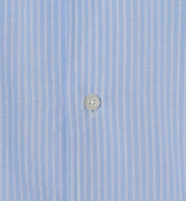 SHIPS「GUY ROVER: コットン リネン ダブル ストライプ ワンピース カラー シャツ」|シャツ・ブラウス|