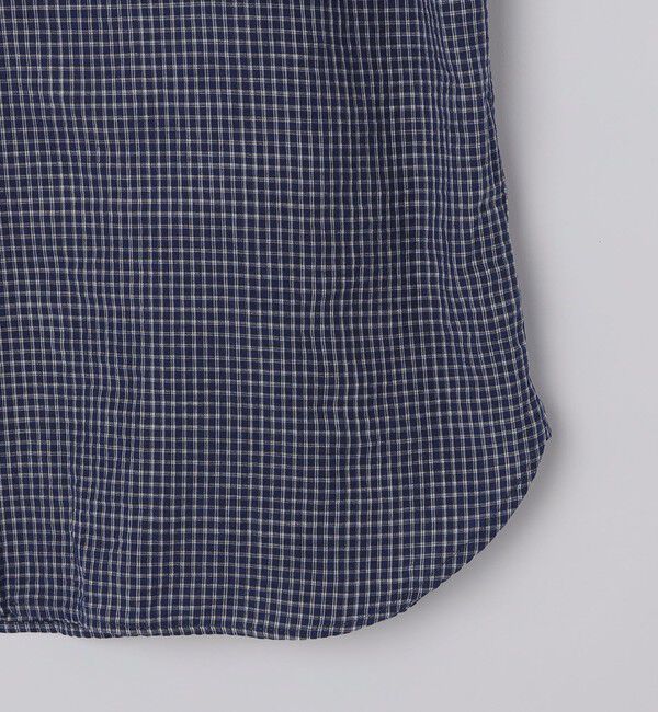 SHIPS「GUY ROVER: コットン リネン マイクロチェック ワンピース カラー シャツ」|シャツ・ブラウス|