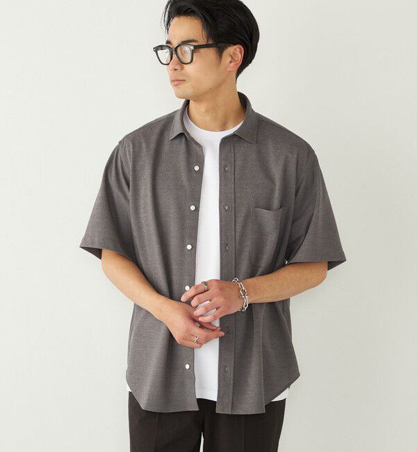 SHIPS Colors 「《予約》SHIPS Colors:〈吸水速乾・洗濯機可能〉シアー カノコ ショートスリーブ シャツ◆」|シャツ・ブラウス|