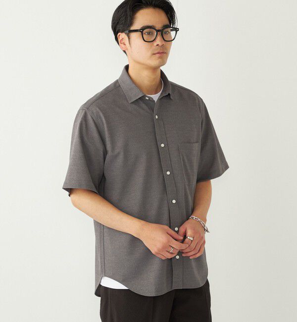 SHIPS Colors 「《予約》SHIPS Colors:〈吸水速乾・洗濯機可能〉シアー カノコ ショートスリーブ シャツ◆」|シャツ・ブラウス|