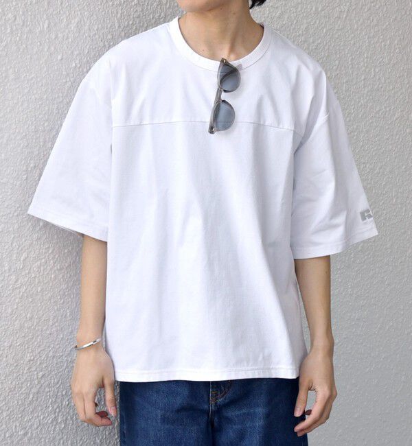 SHIPS any「【SHIPS any別注】RUSSELL ATHLETIC:〈吸水速乾/抗菌防臭〉Dri-Power(R) フットボール Tシャツ◆」|Tシャツ・カットソー|