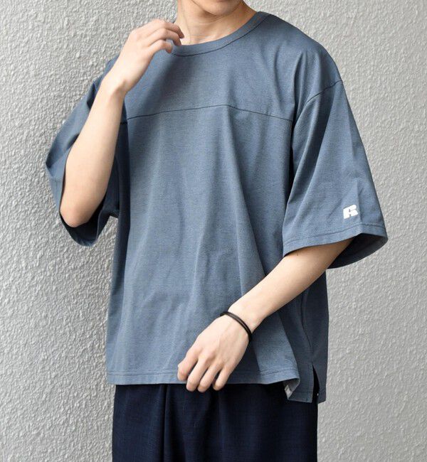 SHIPS any「【SHIPS any別注】RUSSELL ATHLETIC:〈吸水速乾/抗菌防臭〉Dri-Power(R) フットボール Tシャツ◆」|Tシャツ・カットソー|