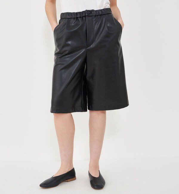 GALERIE VIE「レザーライククロスストレッチイージーハーフパンツ」|その他|