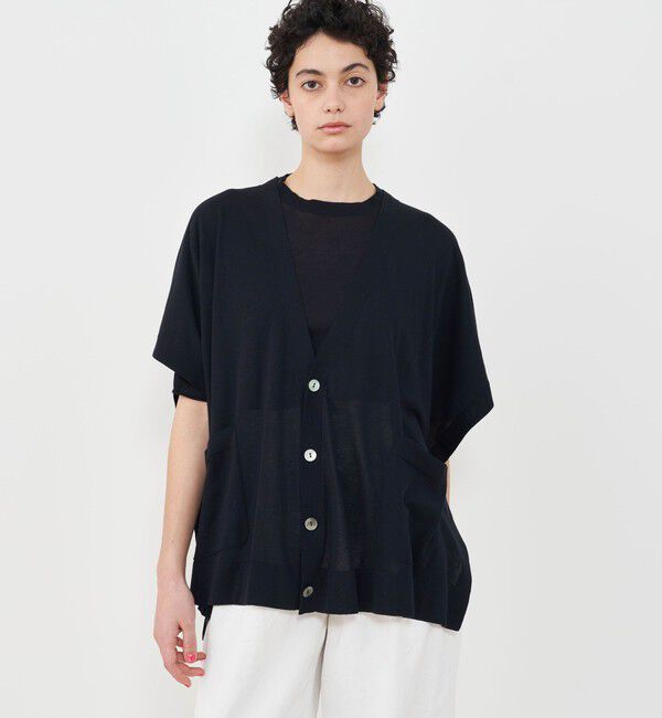 GALERIE VIE「クレープコットン Vネックカーディガン」|カーディガン|