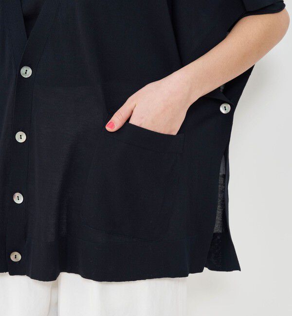 GALERIE VIE「クレープコットン Vネックカーディガン」|カーディガン|