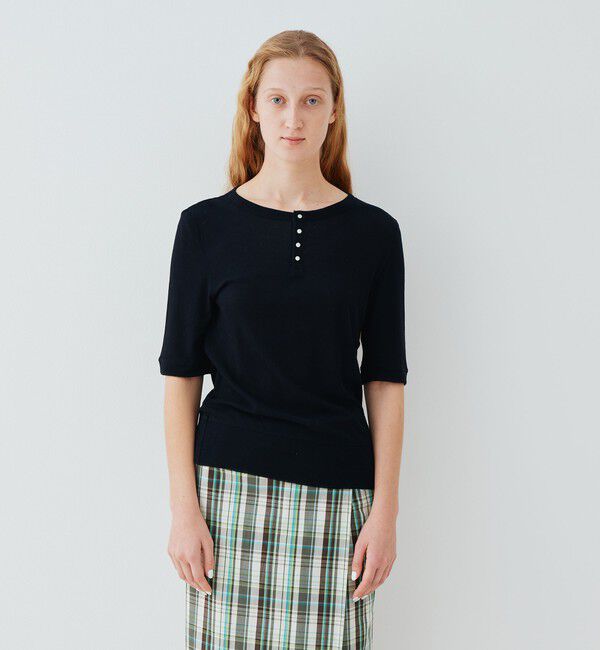 GALERIE VIE「ガーゼジャージー ヘンリーネックプルオーバー」|Tシャツ・カットソー|