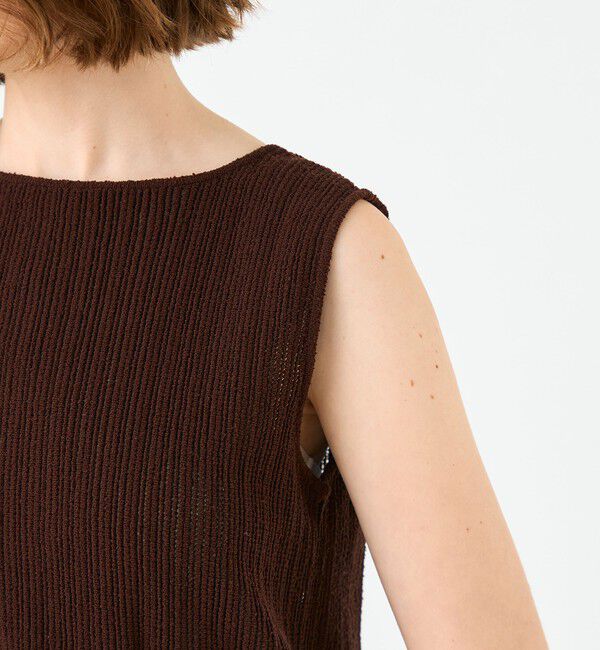 Ballsey「ブークレーミラノリブボーダー ノースリーブプルオーバー」|ニット・セーター|