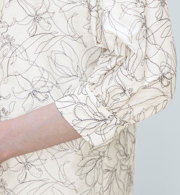 TOMORROWLAND collection「クロスステッチフラワーエンブロイダリー ボウタイブラウス」|シャツ・ブラウス|