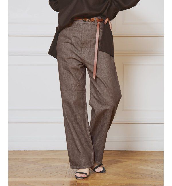 IENA LA BOUCLE「IENA LA BOUCLE ストレートカラーデニムパンツ」|デニム|